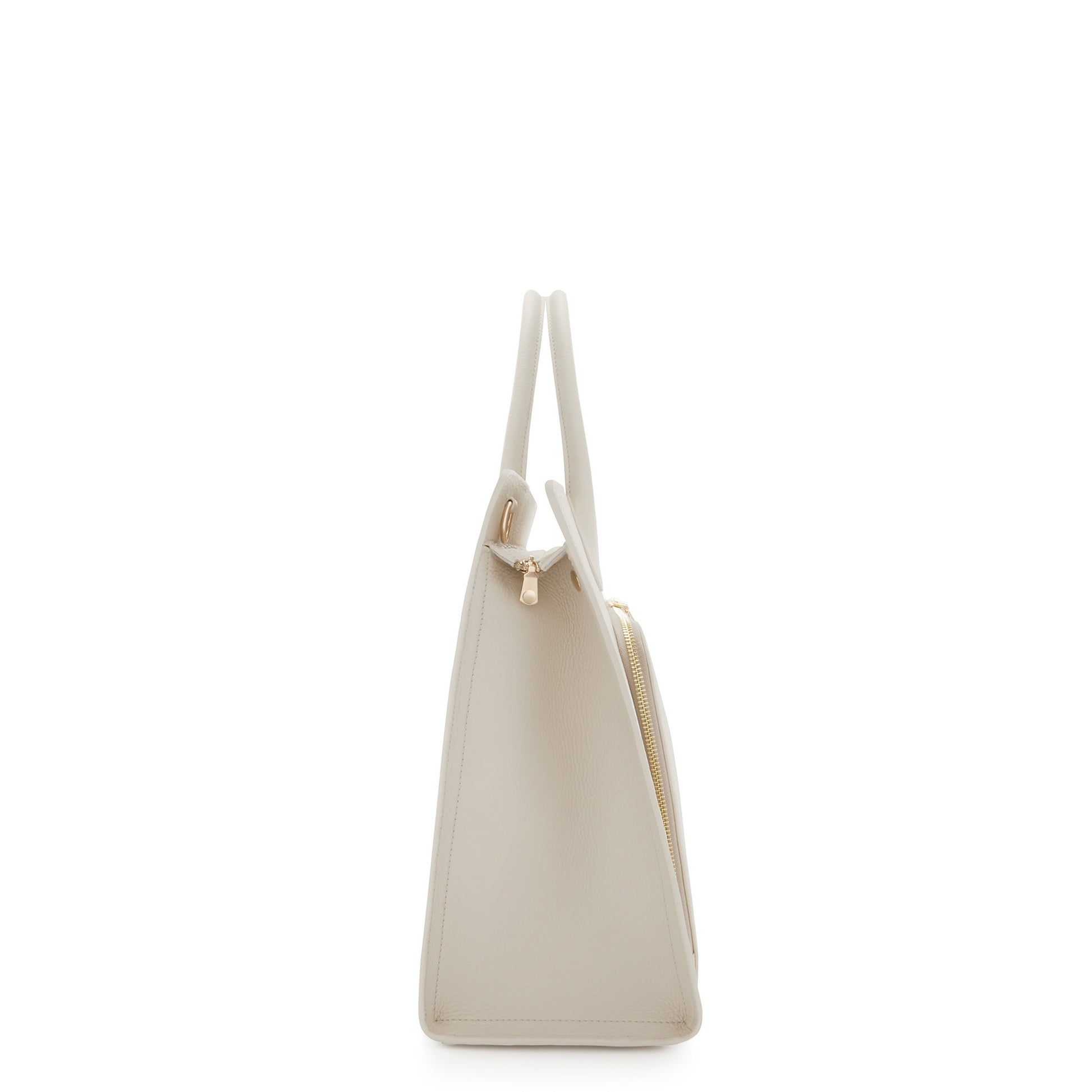 Honoré Nadine cream calfskin leather handbag with 16.4 inch laptop pocket - - Isabel Bernard