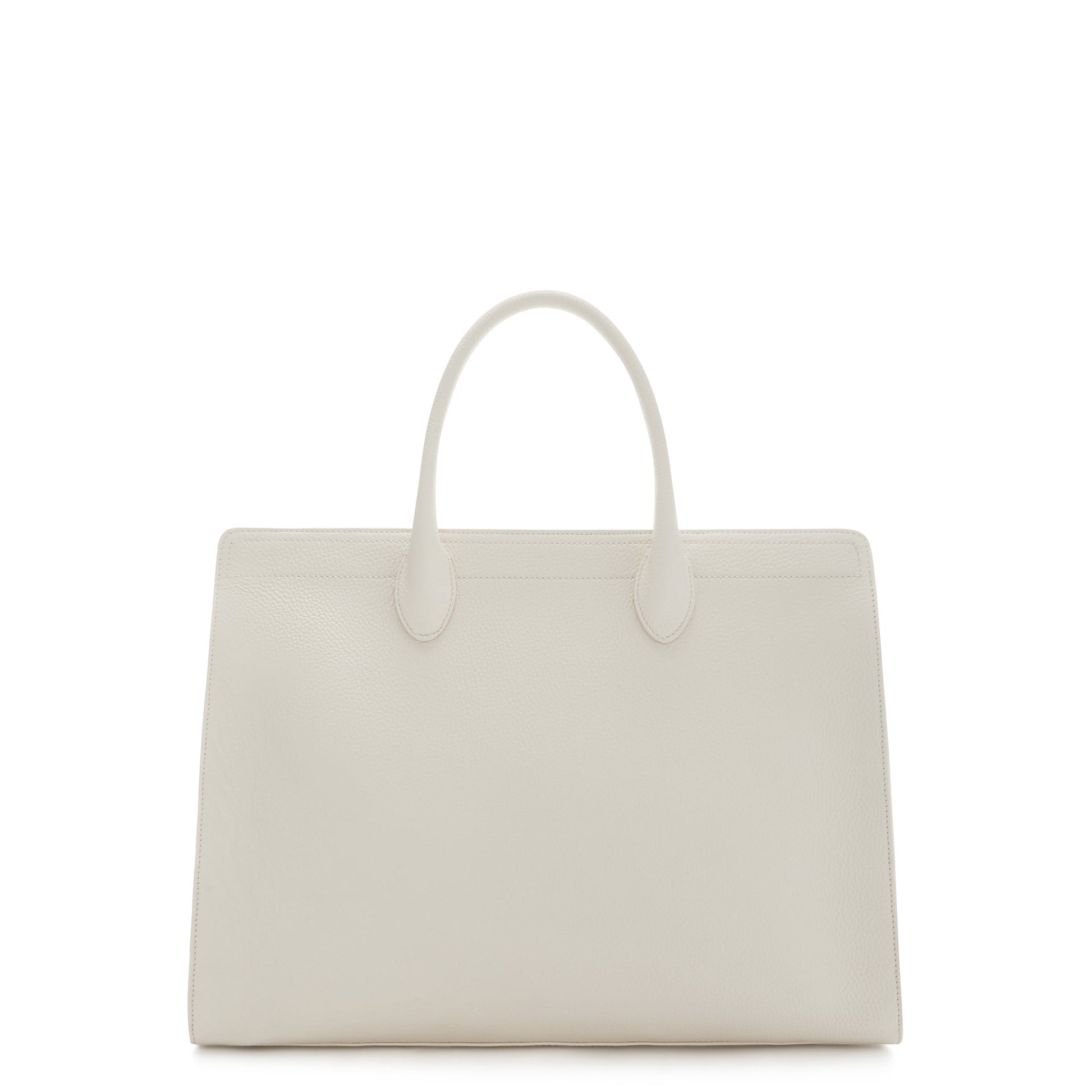 Honoré Nadine cream calfskin leather handbag with 16.4 inch laptop pocket - - Isabel Bernard