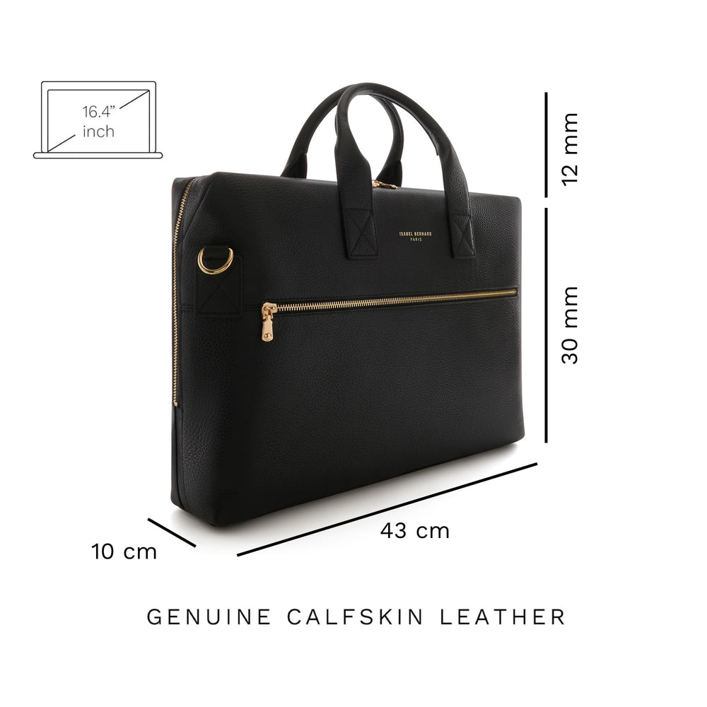 Honoré Anique Handtasche aus schwarzem Kalbsleder