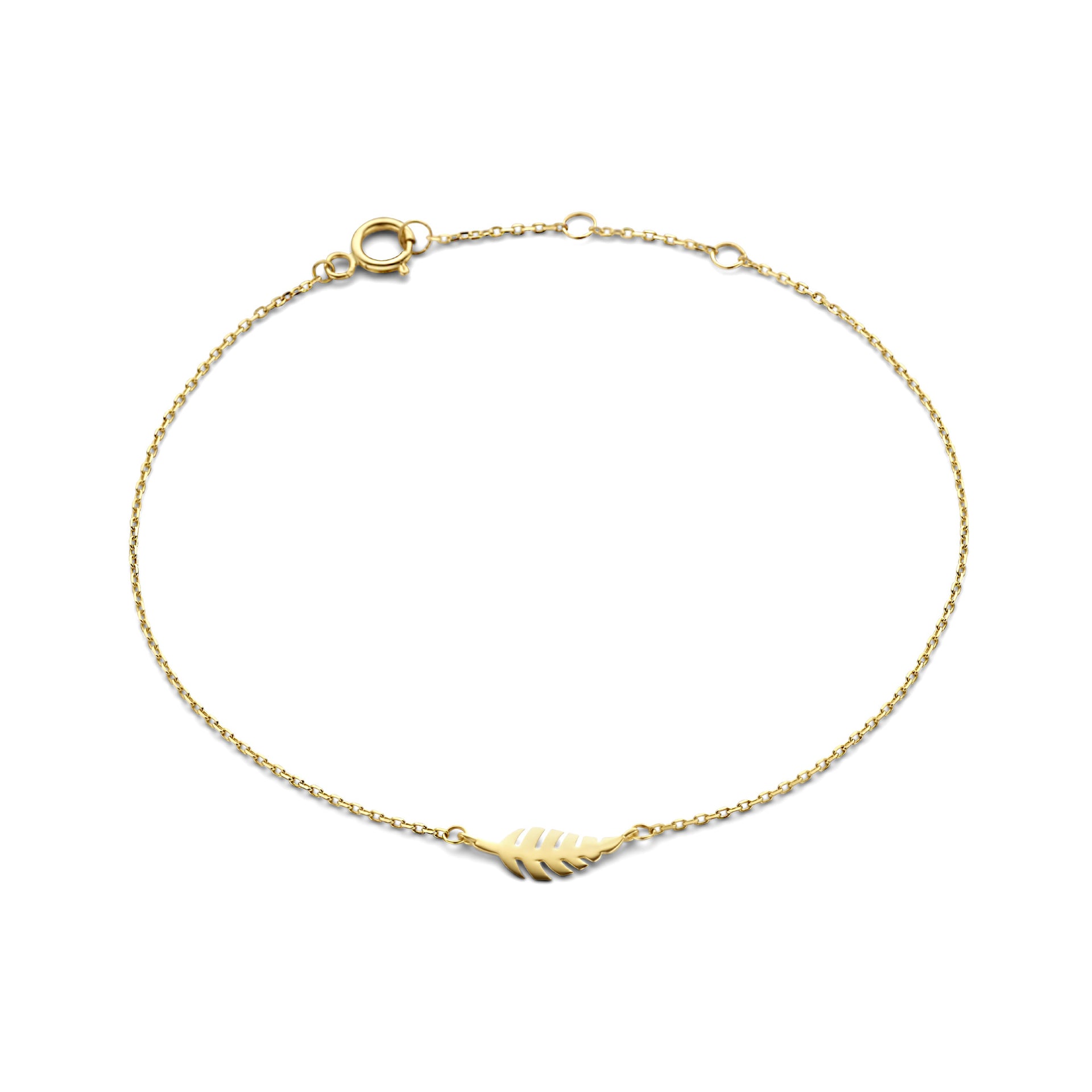 Monceau Giselle 14 karaat gouden armband met veertje