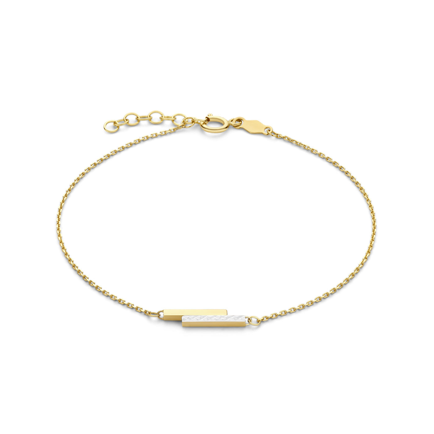 Le Marais Alice 14 karaat gouden armband met 2 staafjes