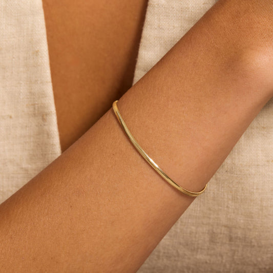 Aidee Leontine pulsera de oro de 14 quilates tipo snake