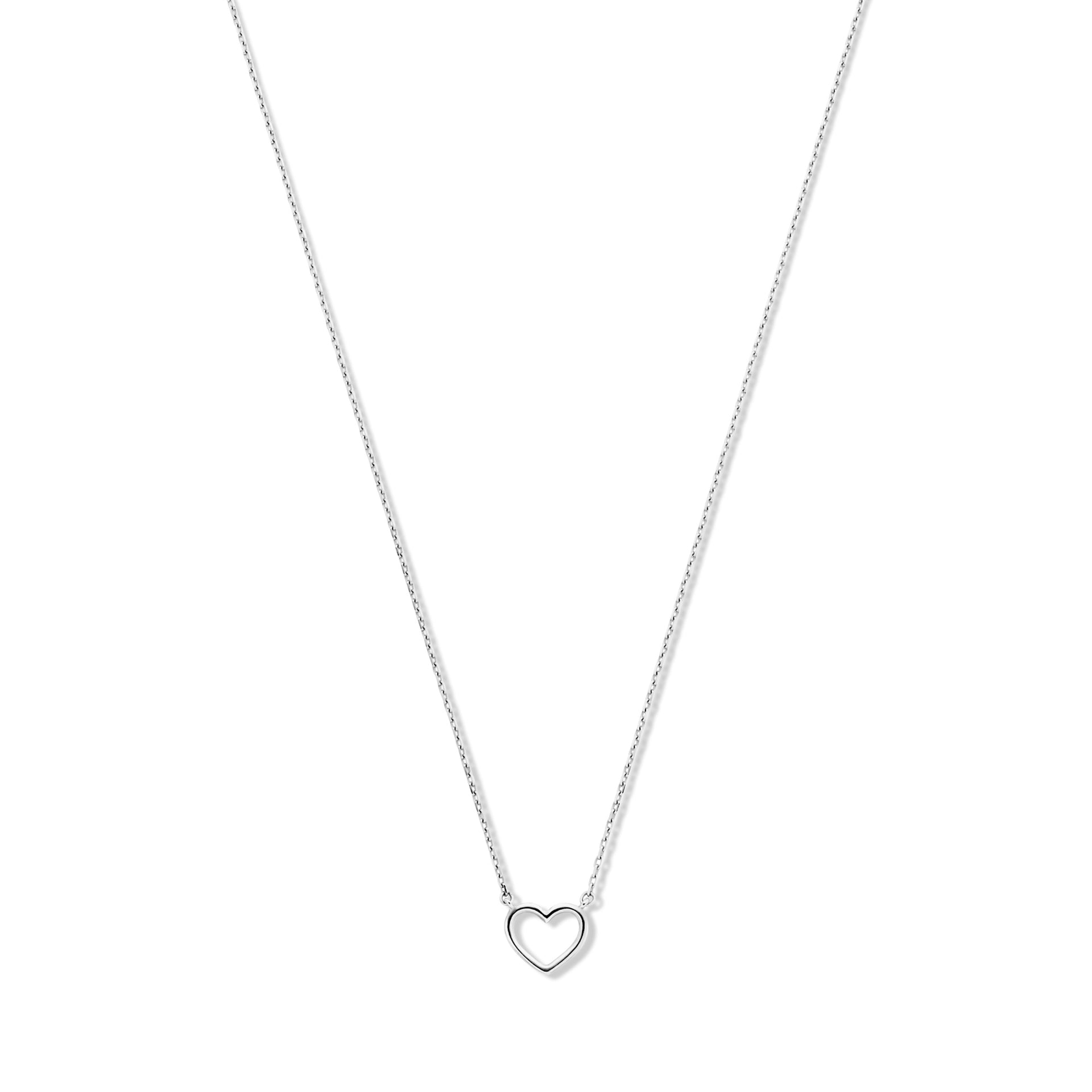 Saint Germain Amore 14 karaat witgouden ketting met hartje