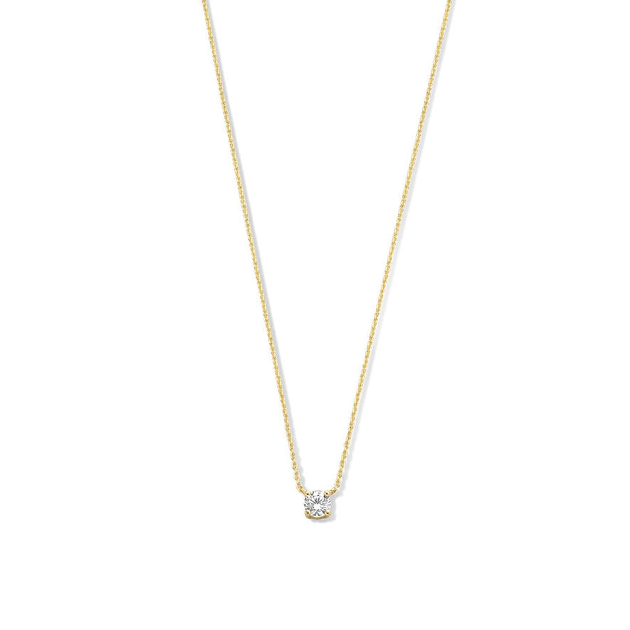 Le Marais Garance 14 karaat gouden ketting met zirkonia steen