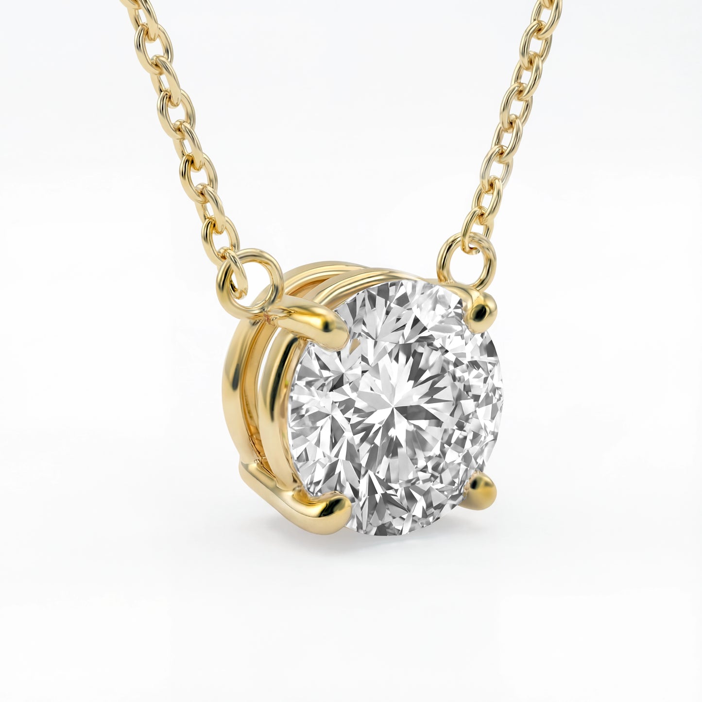 Le Marais Garance 14 karat gold necklace with zirconia stone - - Isabel Bernard