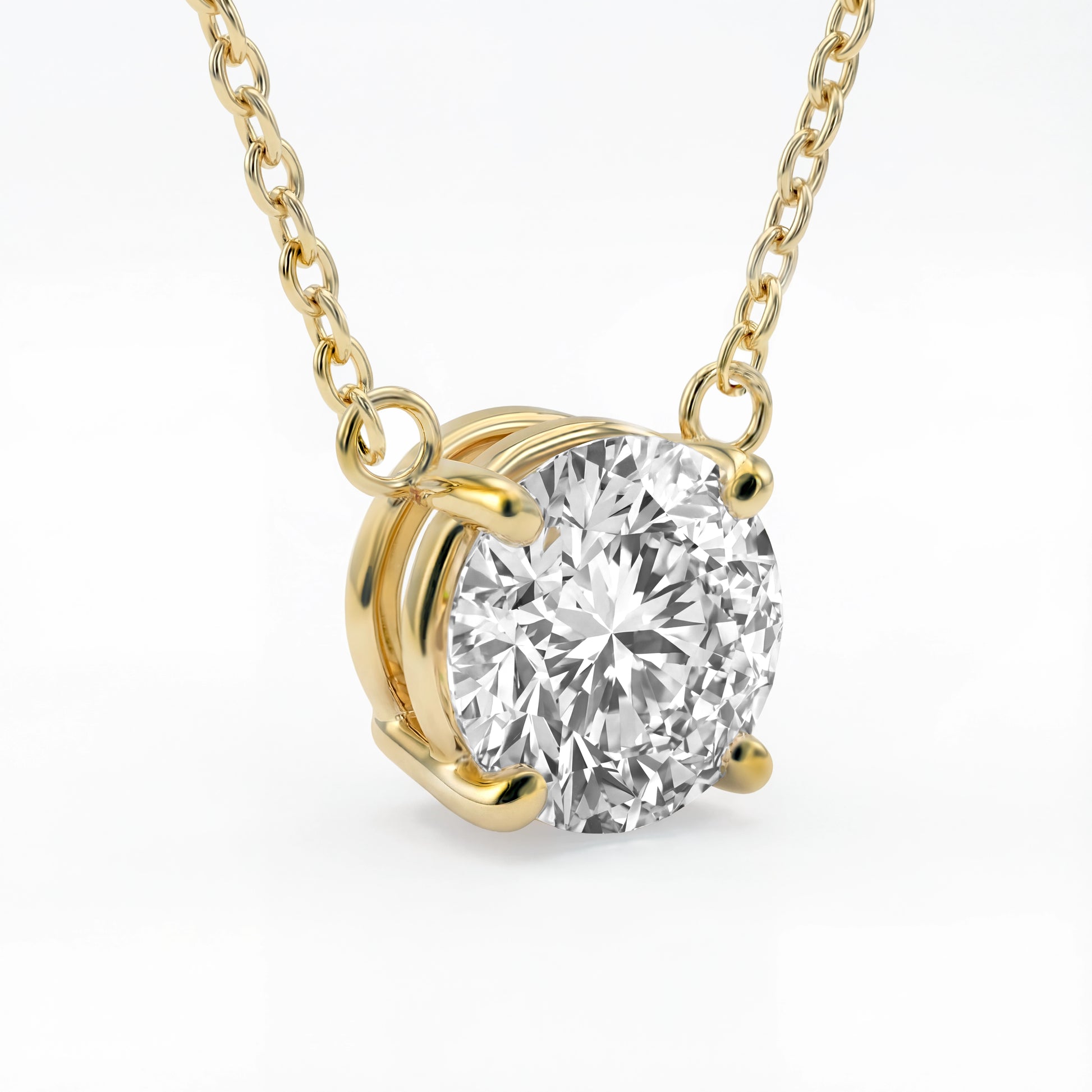 Le Marais Garance 14 karat gold necklace with zirconia stone - - Isabel Bernard