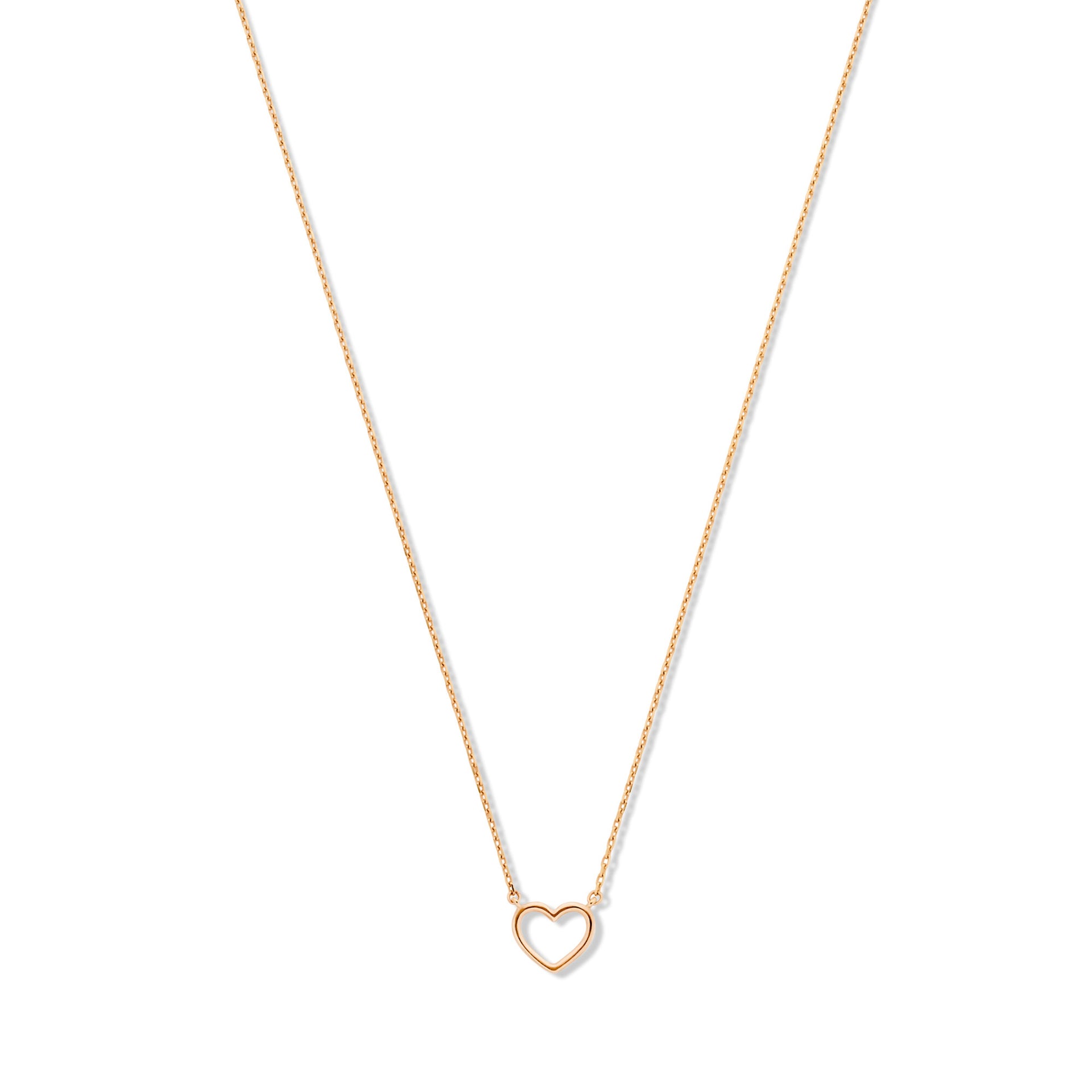 La Concorde Amore 14 karaat rosé gouden ketting met hartje