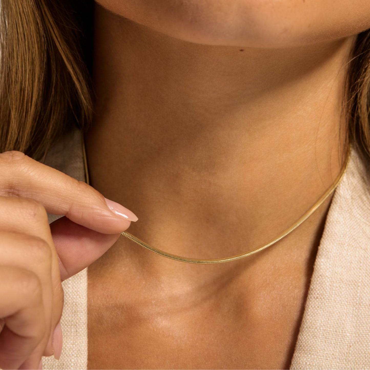 Aidee Leontine 14 Karat Gold Snake Necklace - - Isabel Bernard
