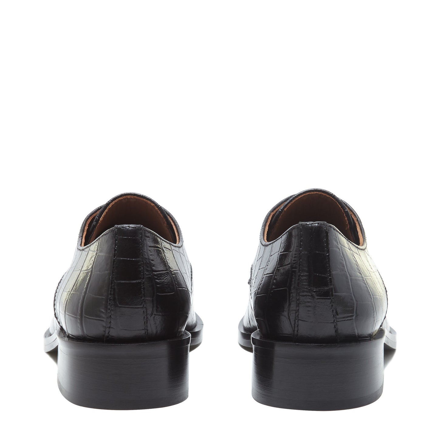 Vendôme Ellen croco black calfskin leather lace-up shoes -  - Isabel Bernard