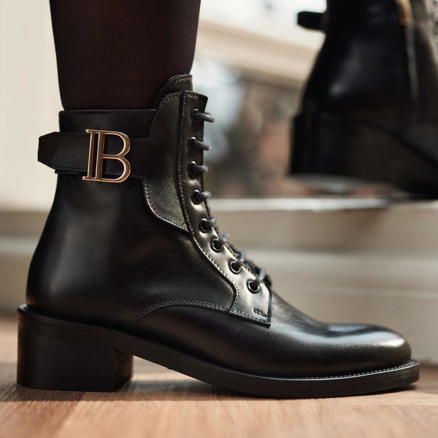 Vendôme Ellen black calfskin leather lace up boots -  - Isabel Bernard