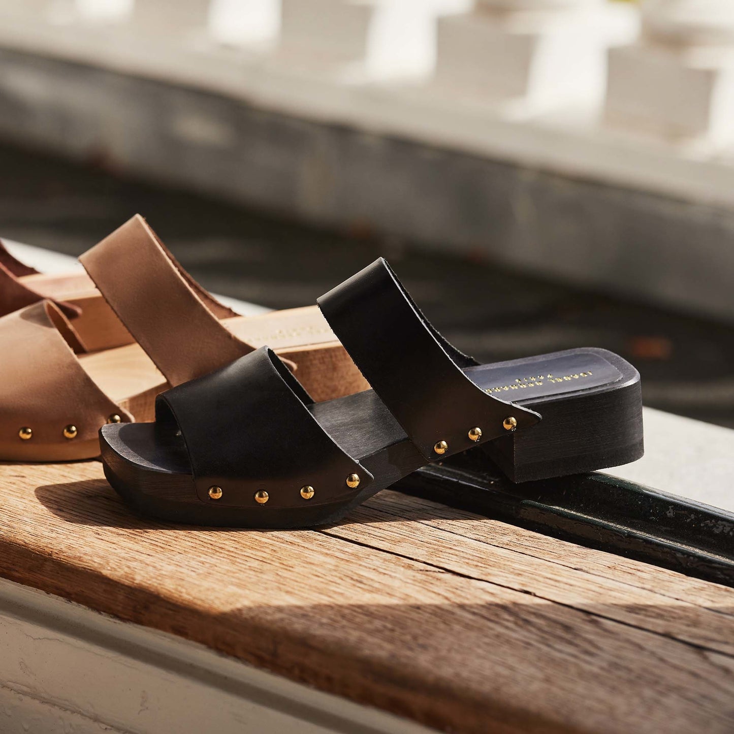 Vendôme Carmen black calfskin leather clogs -  - Isabel Bernard