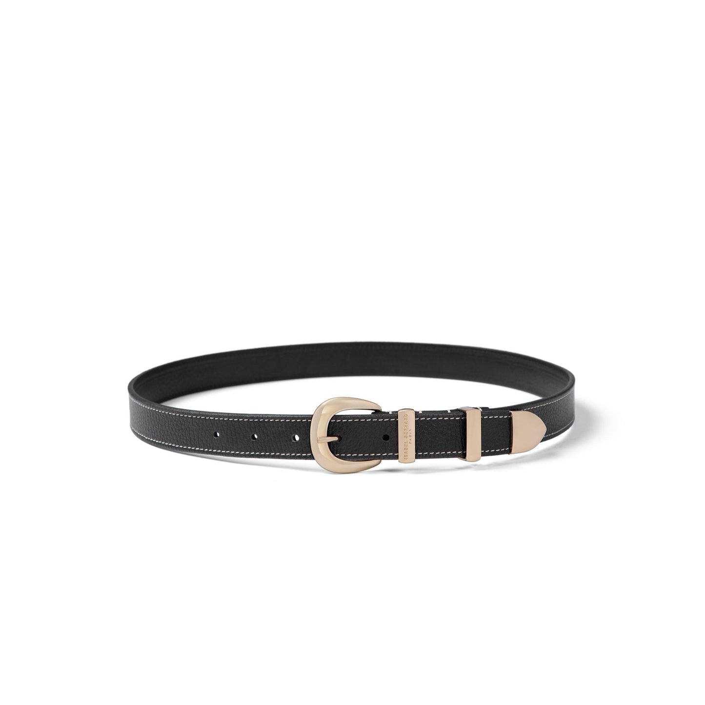 Rêveur Mathilde Black calfskin belt with gold-coloured buckle - - Isabel Bernard