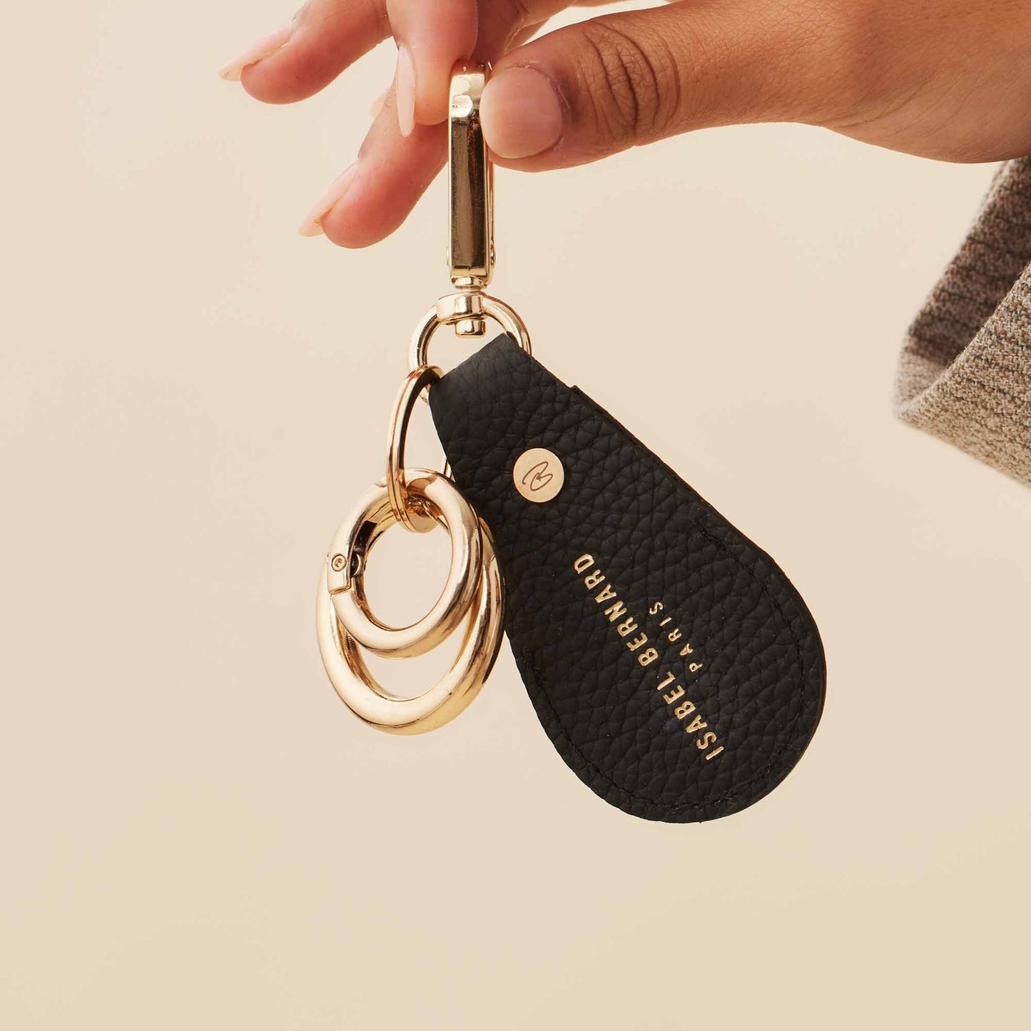 Honoré Filou black Airtag key ring - - Isabel Bernard