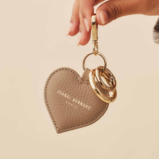 Honoré Faye taupe heart key ring - - Isabel Bernard