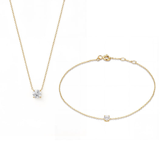 Cadeau d'Isabel set regalo con collana e bracciale in oro 14 carati