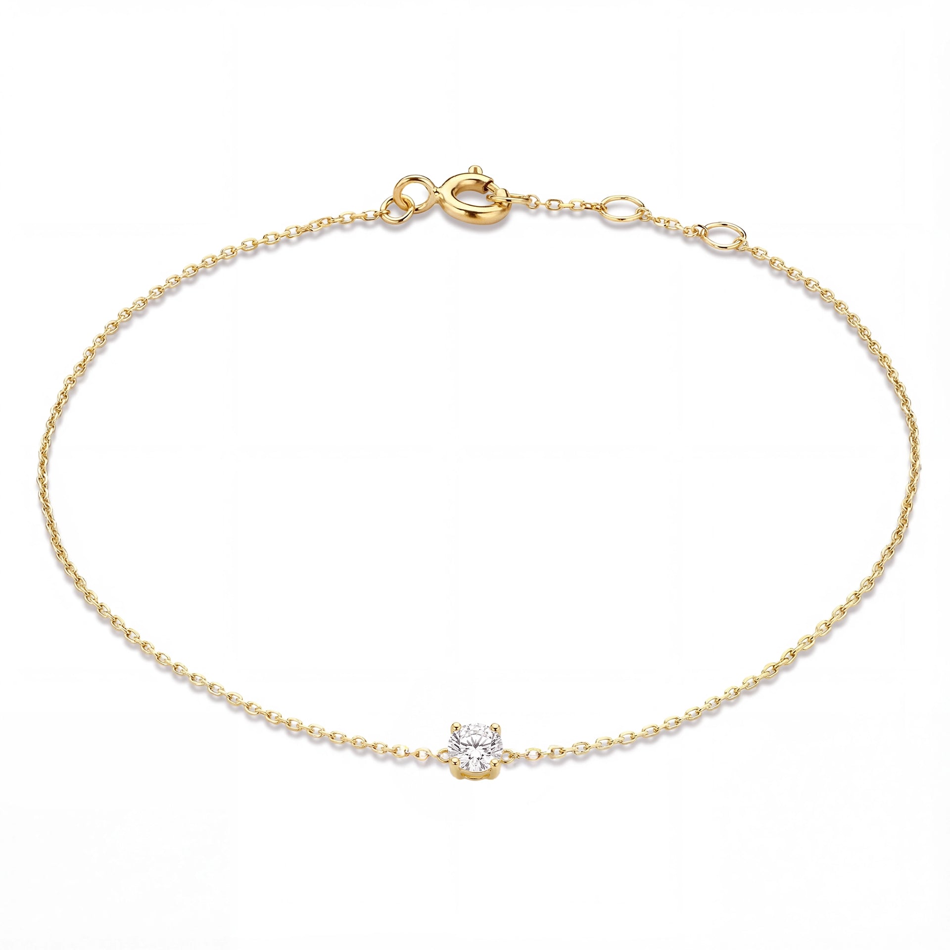 Le Marais Isabeau 14 karaat gouden armband met zirkonia steen