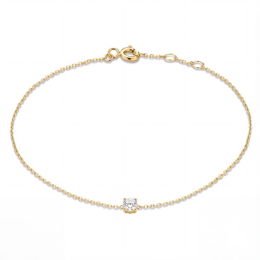 Cadeau d'Isabel 14 karat gold necklace & bracelet set with zirconia - - Isabel Bernard