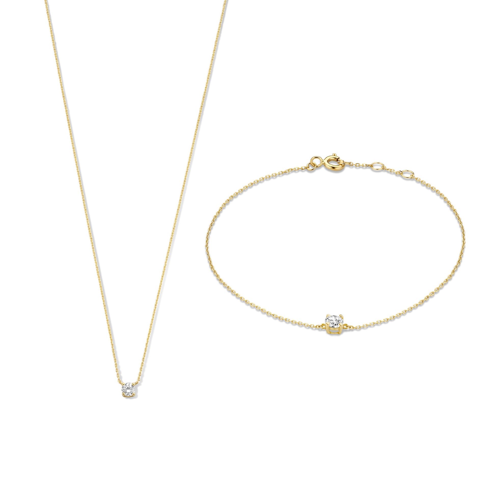 Cadeau d'Isabel 14 karaat gouden ketting en armband giftset