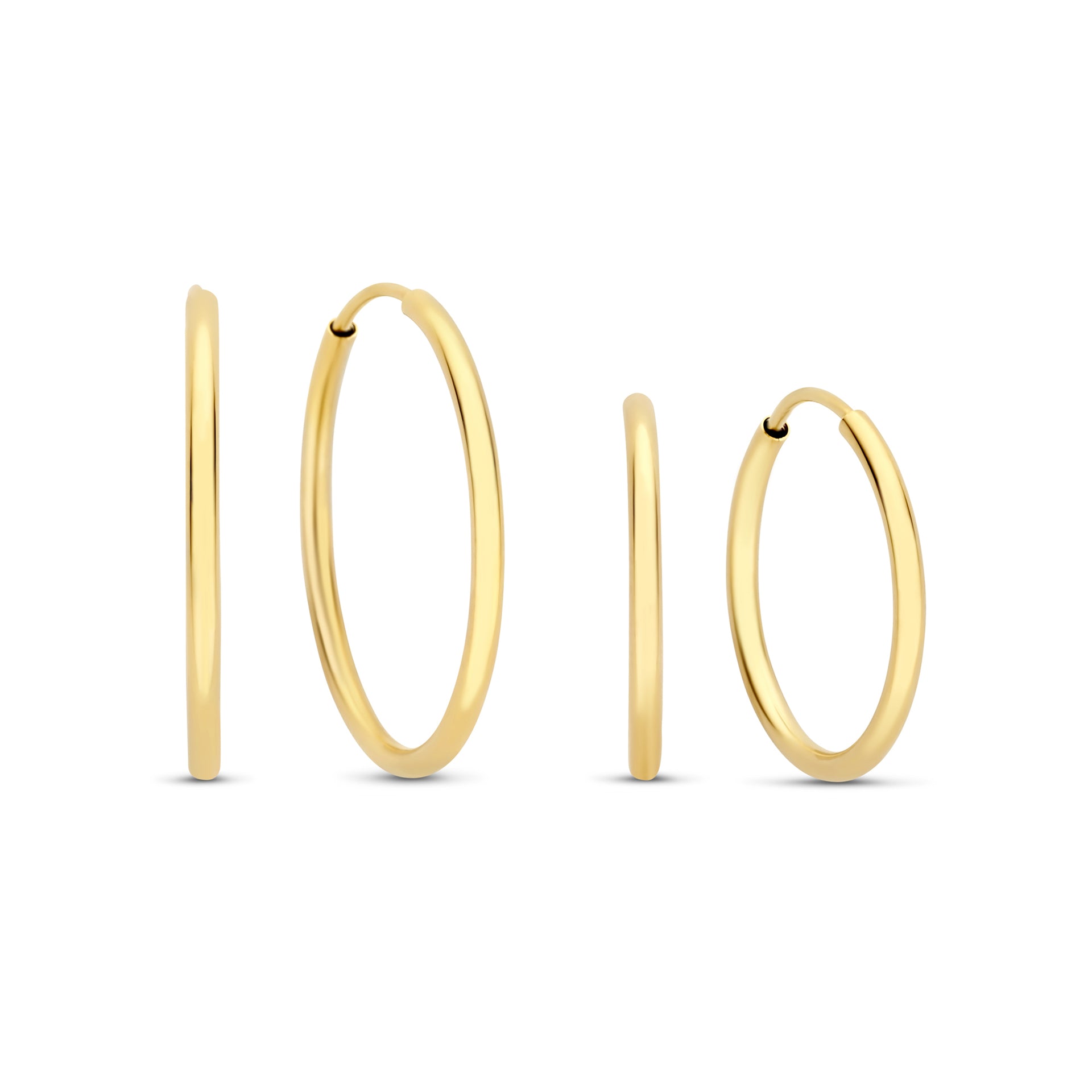 Cadeau d'Isabel 14 karaat gouden oorbellen set