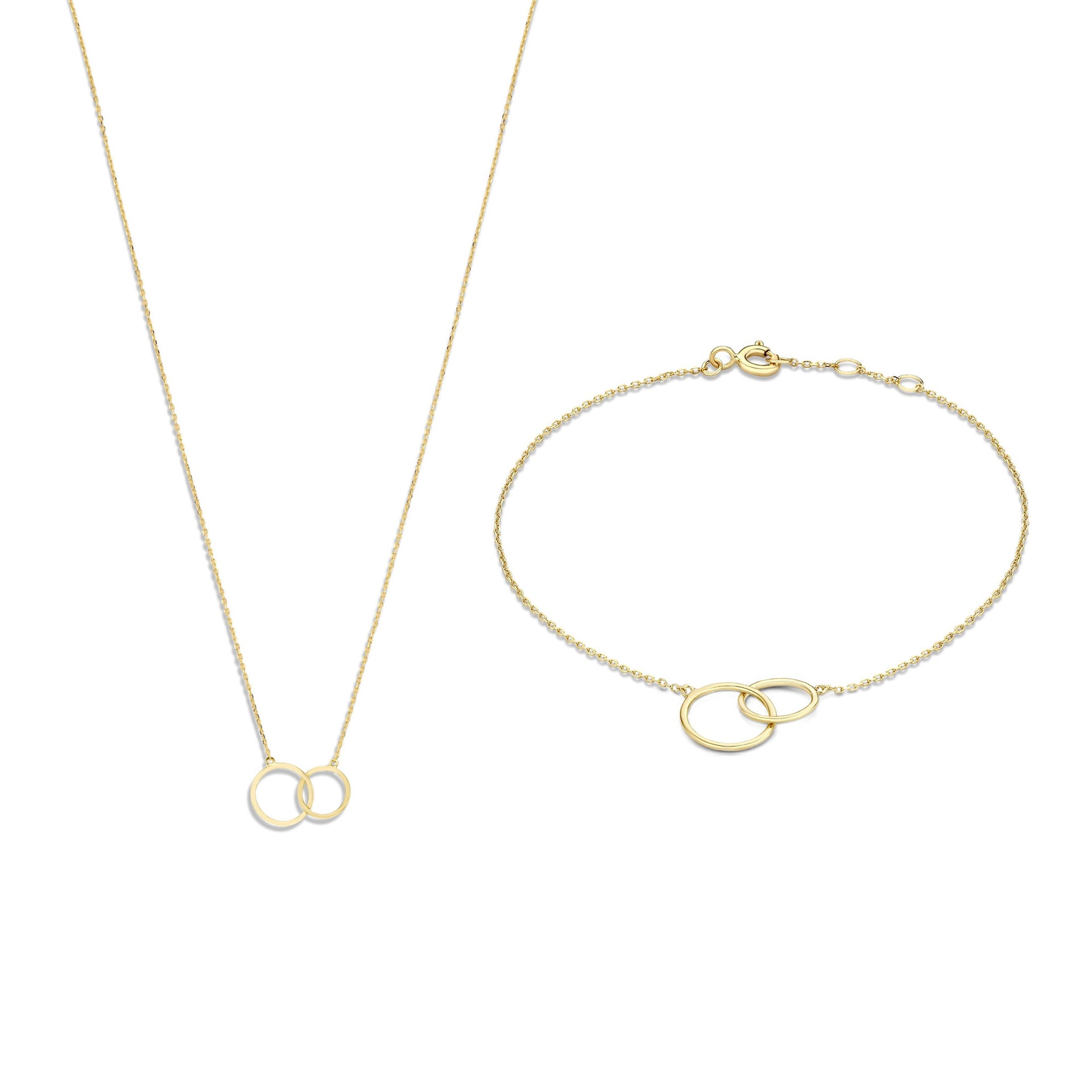 Cadeau d'Isabel 14 karaat gouden ketting en armband giftset met ringen