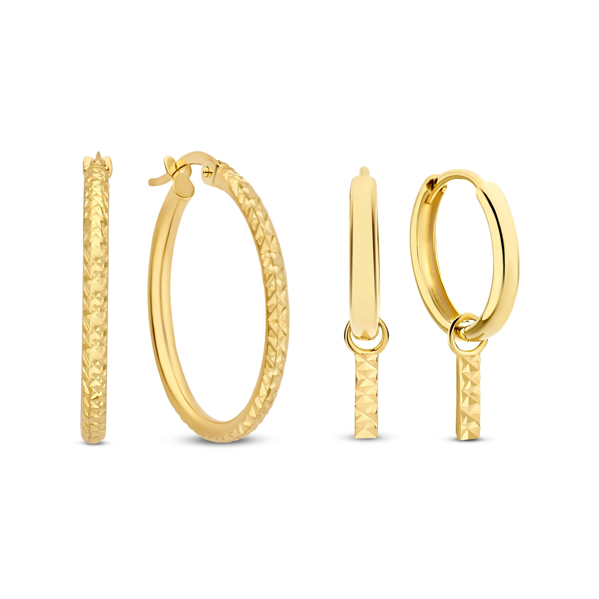 Cadeau d'Isabel 14 karaat gouden oorbellen set