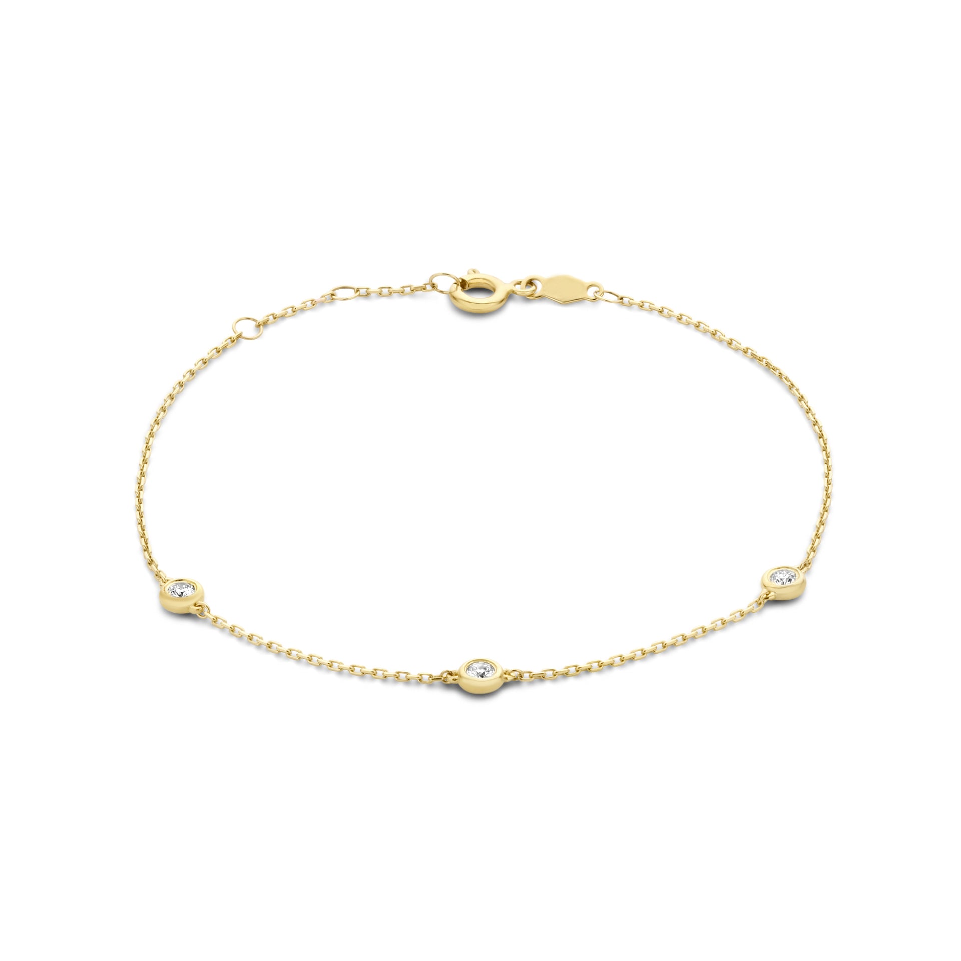 De la Paix Alfie 14 karaat gouden armband met diamant 0.12 karaat