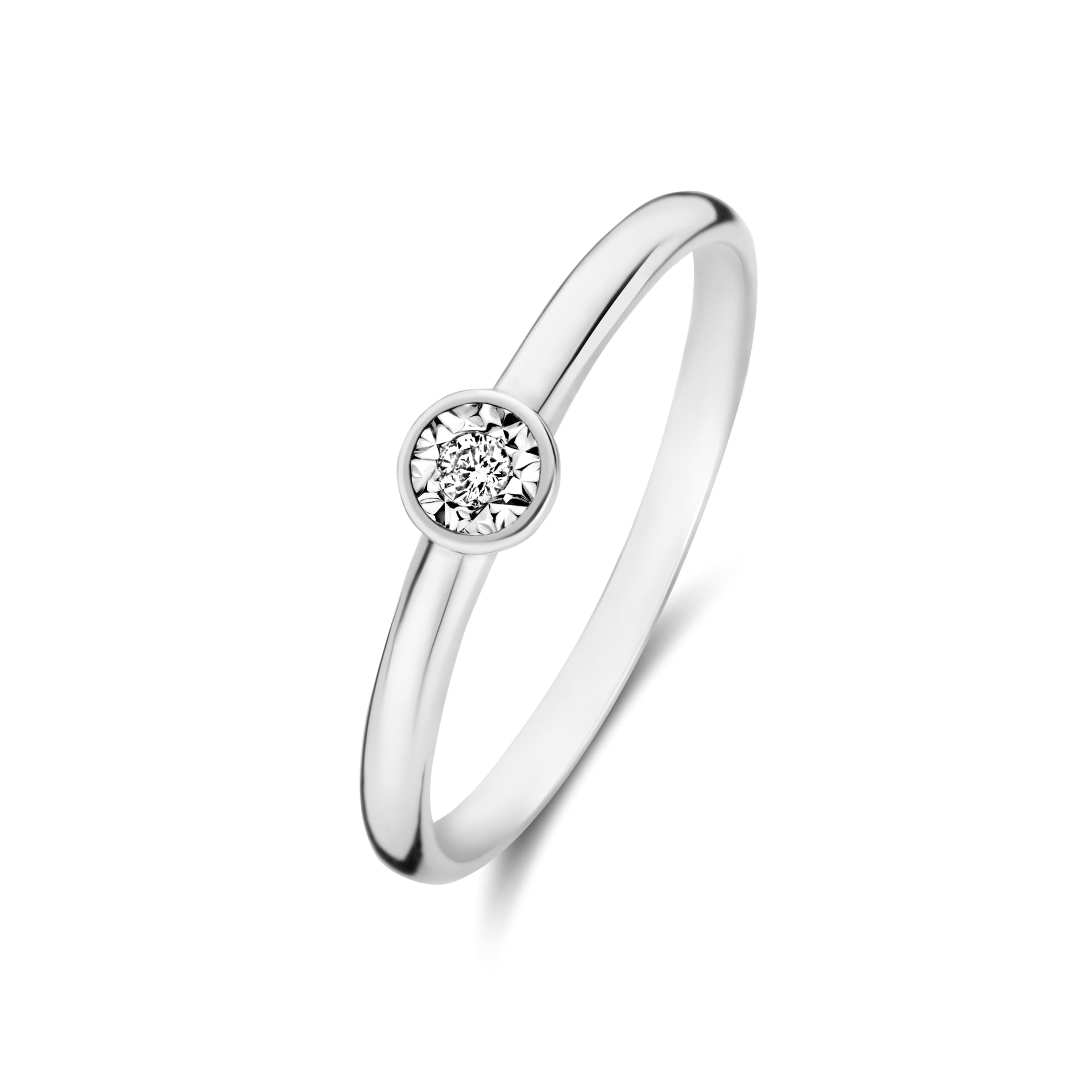 Isabel Bernard De La Paix Inaya 14 Karaat Witgouden Ring | Diamant 0.03 ct | IBD330024