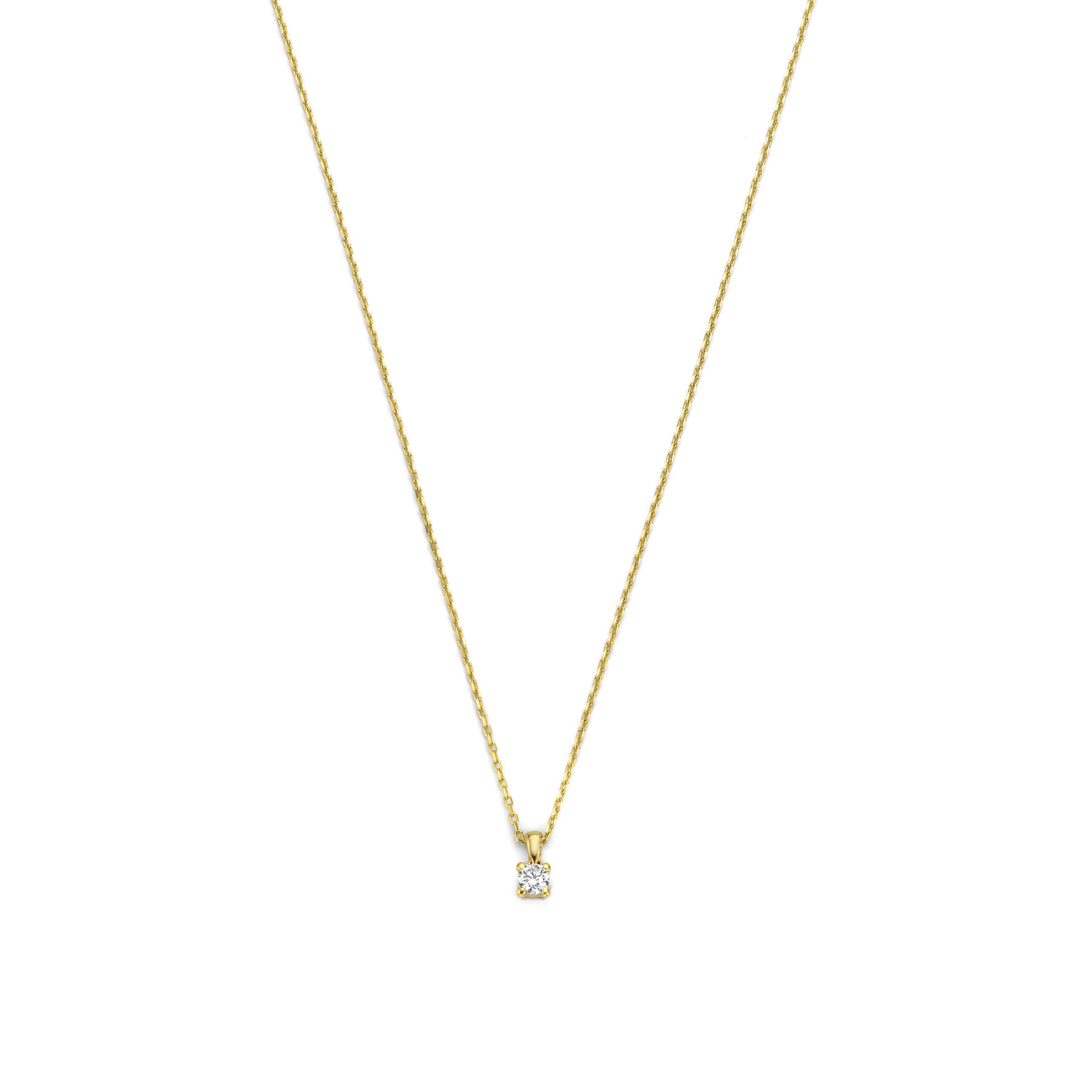 De la Paix Christine 14 karaat gouden ketting met diamant 0.10 karaat