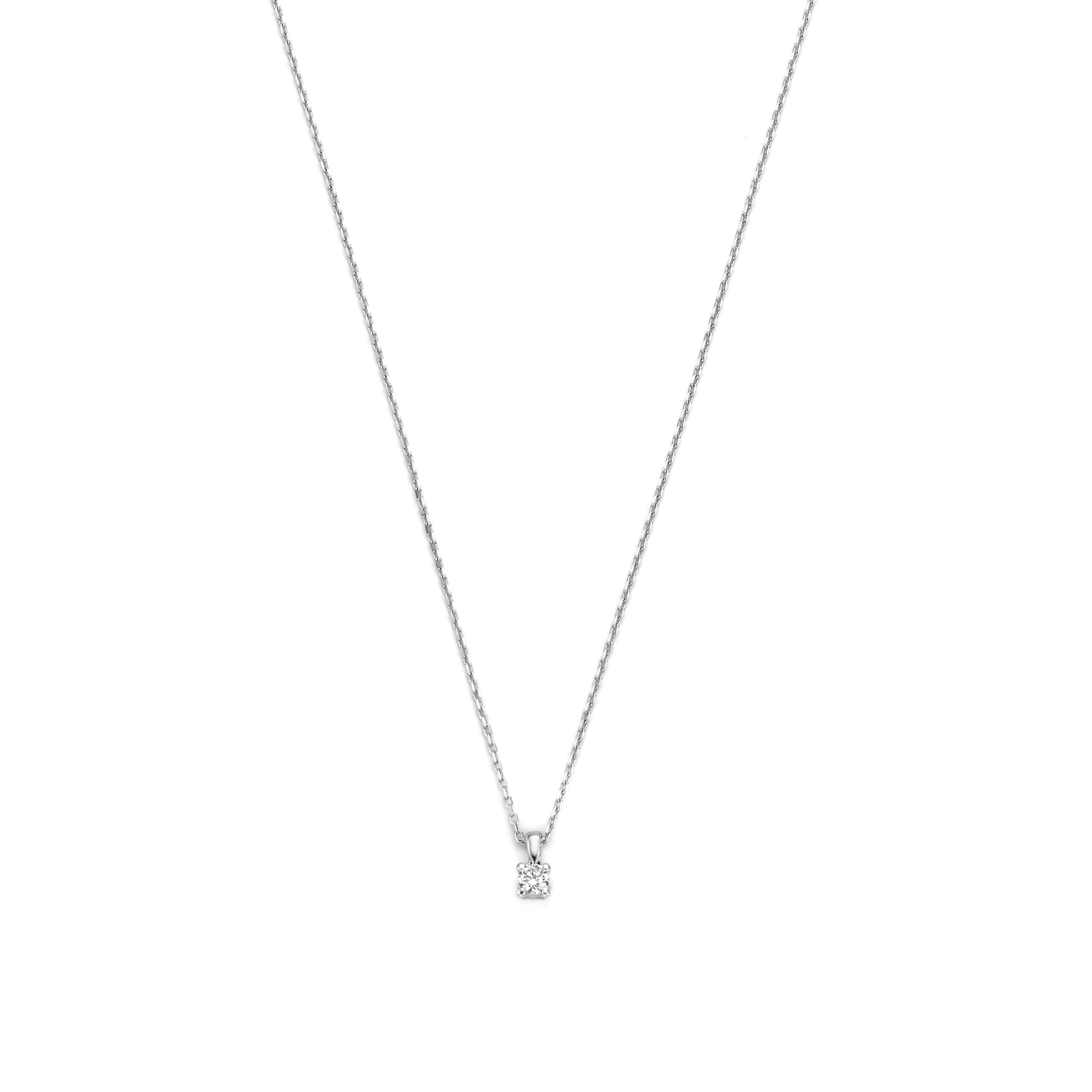 De la Paix Christine 14 karaat witgouden ketting met diamant 0.10 ct