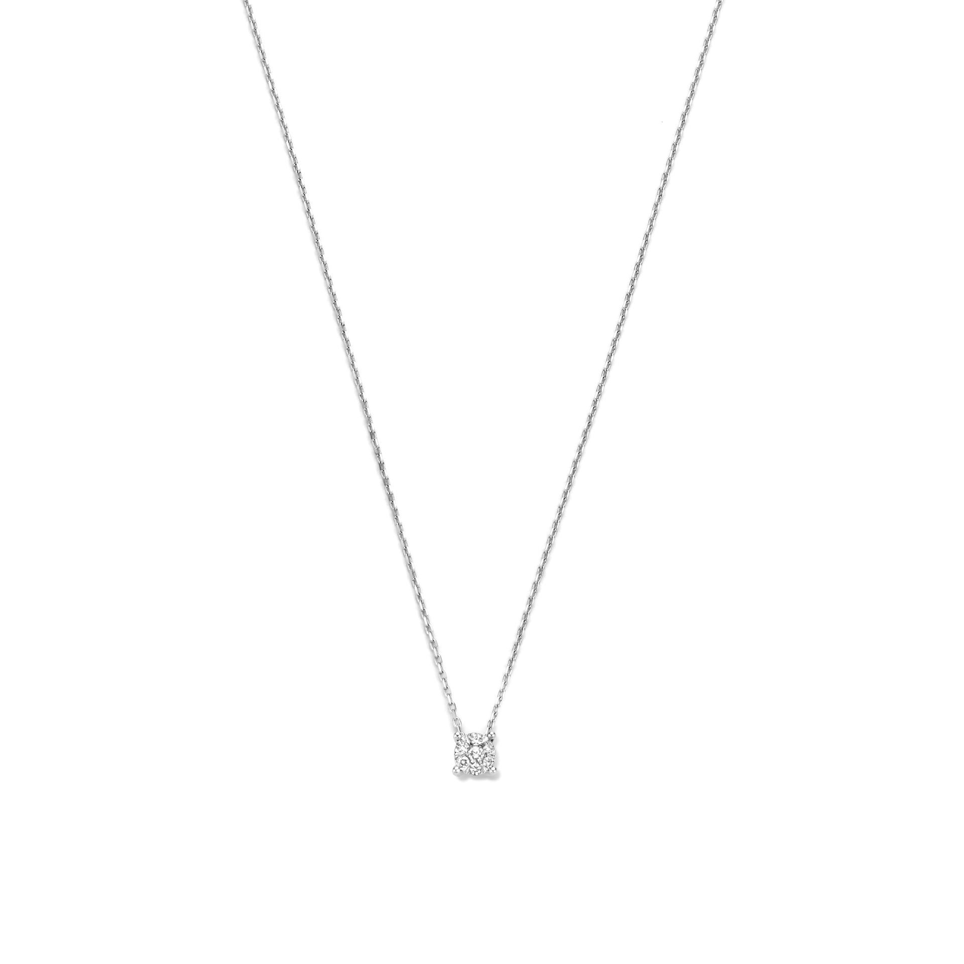 De la Paix Hanaé 14 karaat witgouden ketting met diamant 0.08 karaat