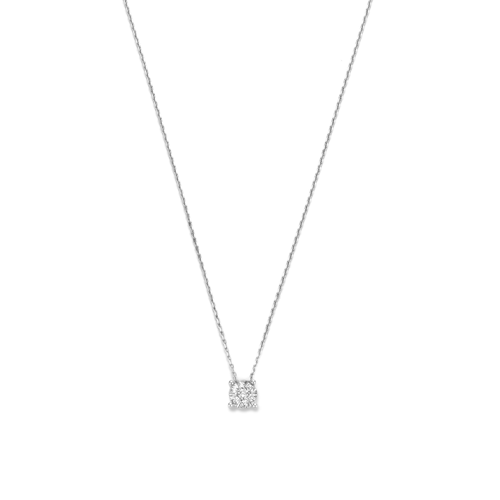 De la Paix Hanaé 14 karaat witgouden ketting met diamant 0.14 karaat