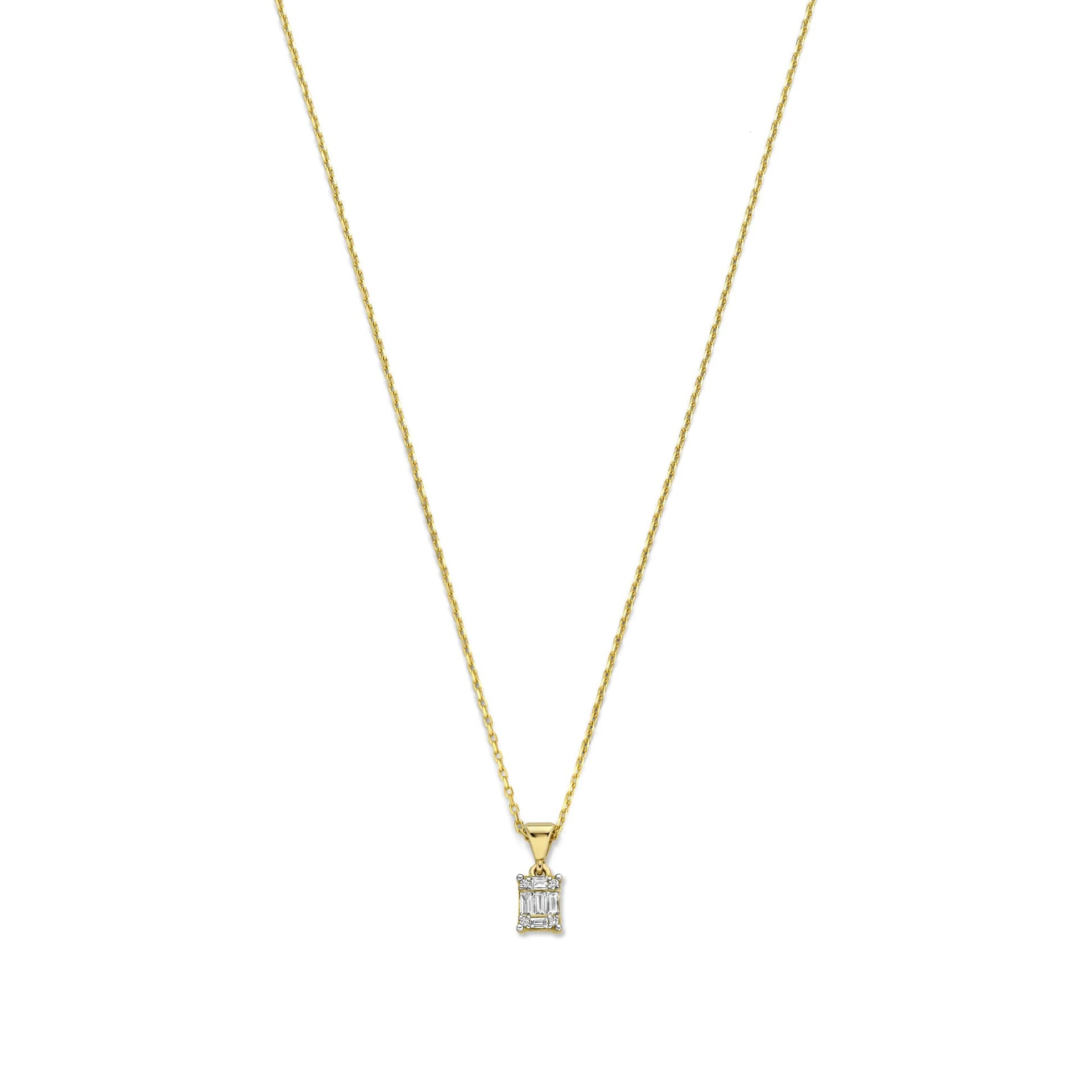 De la Paix Maxime 14 karaat gouden ketting met diamant 0.11 karaat