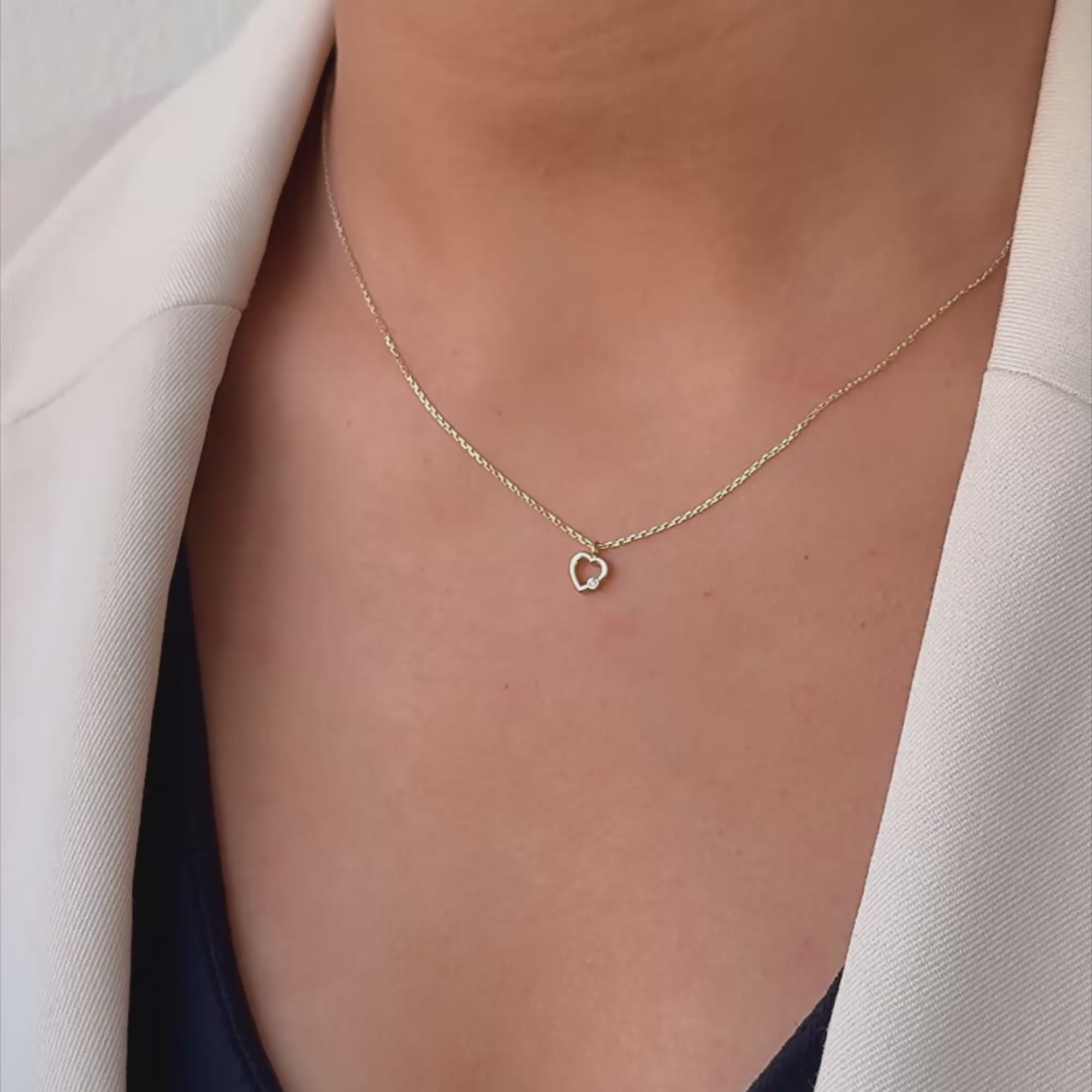 De La Paix Amore Necklace With Diamond 0.01 Carat - - Isabel Bernard