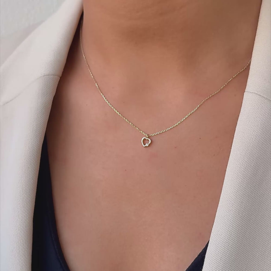 De La Paix Amore Necklace With Diamond 0.01 Carat - - Isabel Bernard