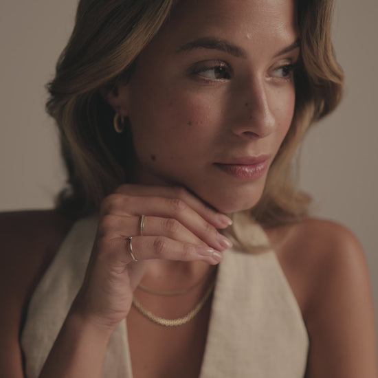 Le Marais Merle 14 karat gold ring with zirconia stones - - Isabel Bernard