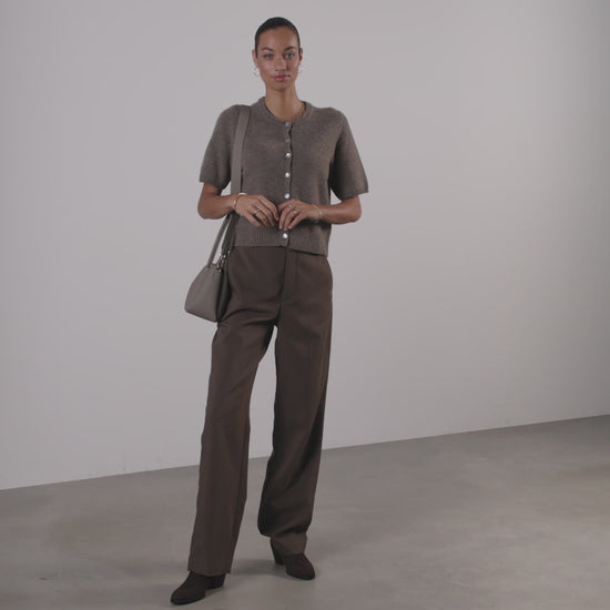 Honoré Eve Taupe Calfskin Leather handbag - - Isabel Bernard