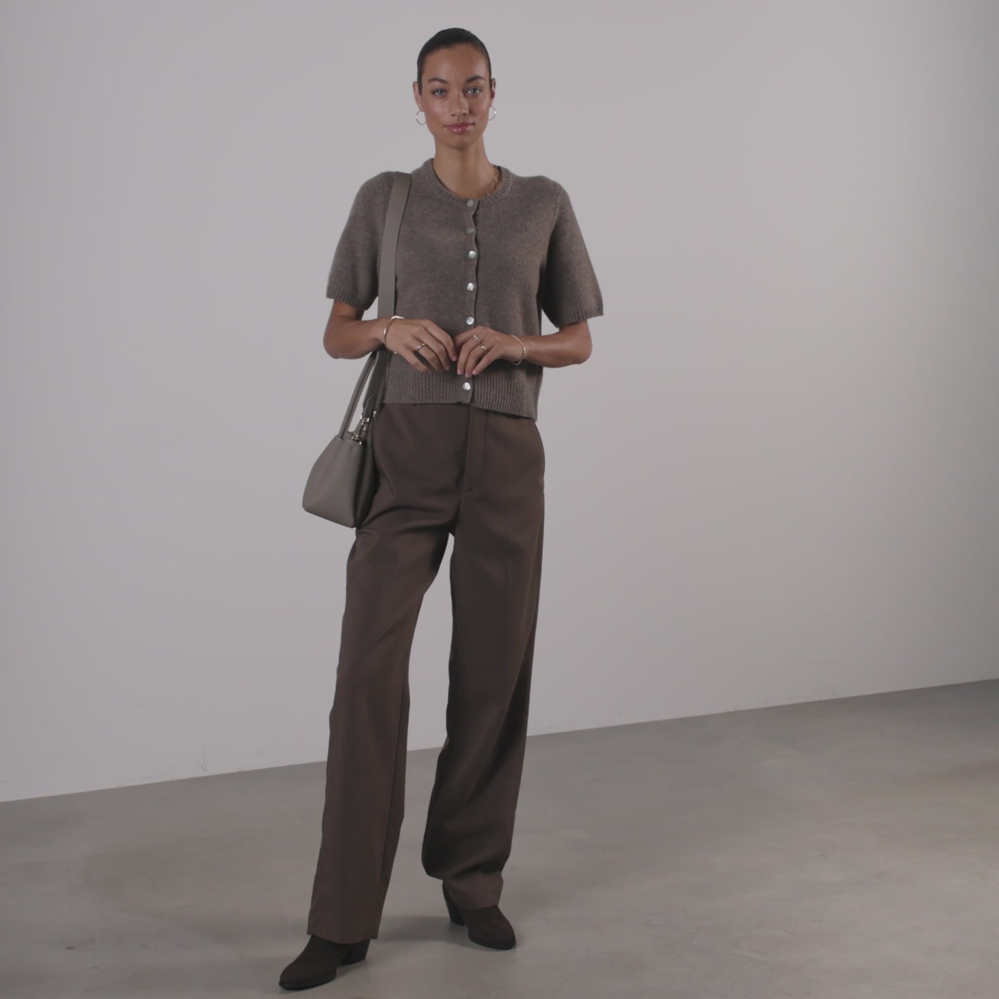 Honoré Eve Taupe Calfskin Leather handbag - - Isabel Bernard