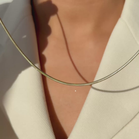 Aidee Leontine 14 Karat Gold Snake Necklace - - Isabel Bernard