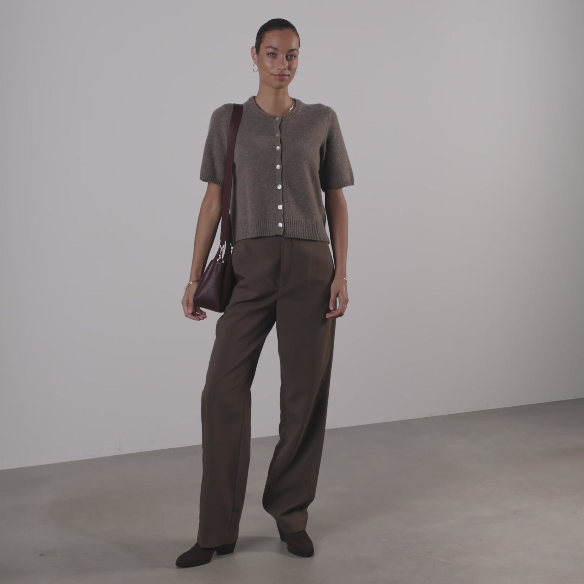 Honoré Eve Burgundy Calfskin Leather handbag - - Isabel Bernard