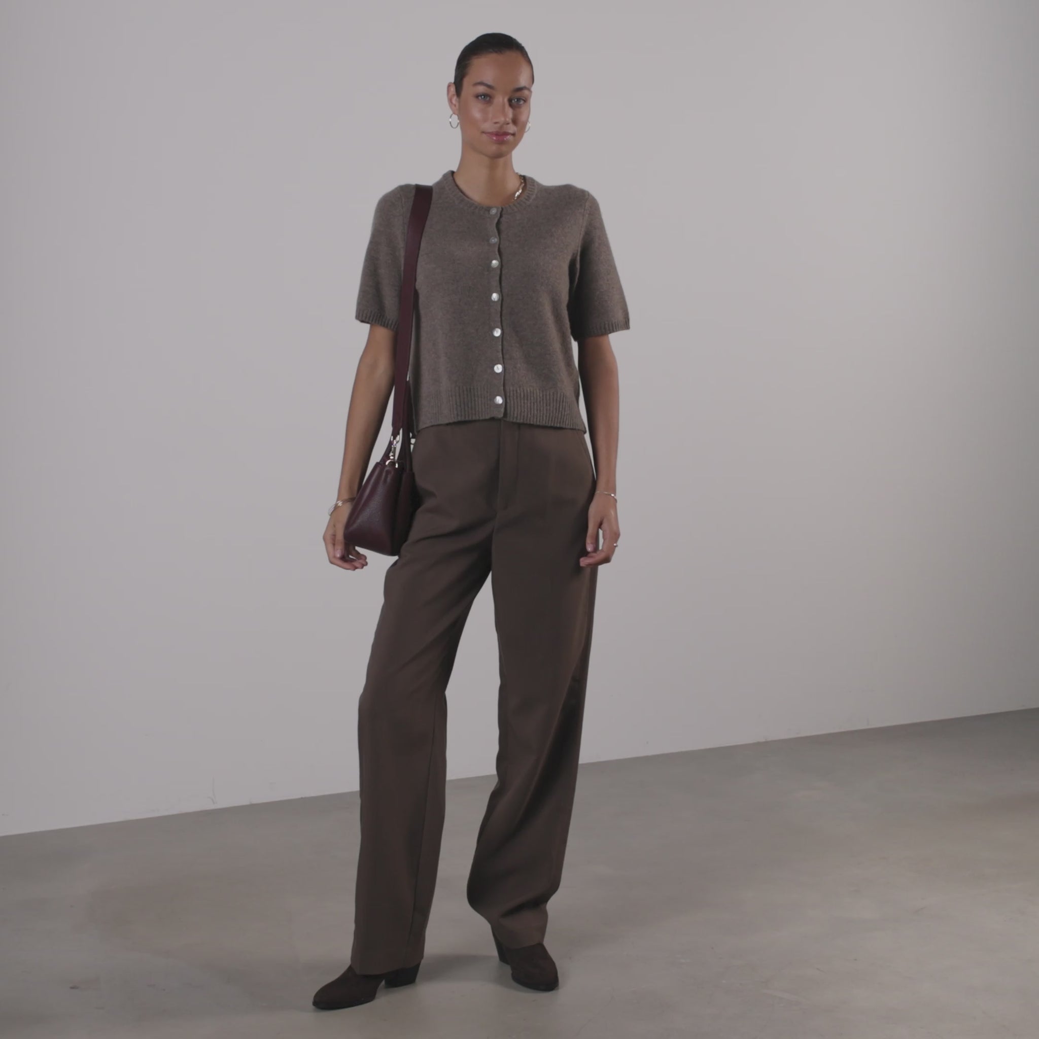 Honoré Eve Burgundy Calfskin Leather handbag - - Isabel Bernard