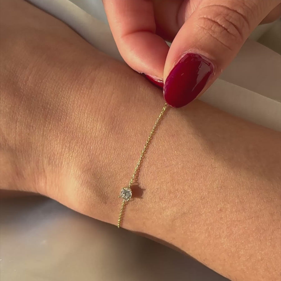 Cadeau d'Isabel 14 karat gold necklace & bracelet set with zirconia - - Isabel Bernard